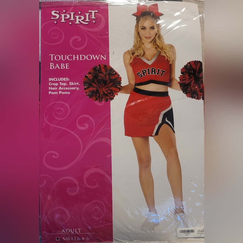 Spirit Touchdown Babe Cheerleader Set - Red and Black